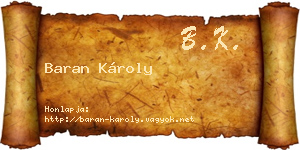 Baran Károly névjegykártya